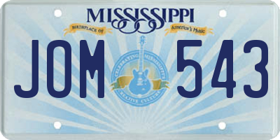 MS license plate JOM543