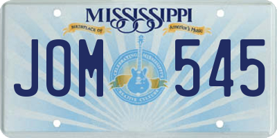 MS license plate JOM545