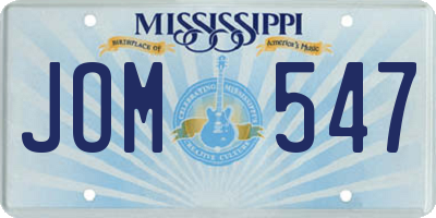 MS license plate JOM547