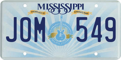 MS license plate JOM549