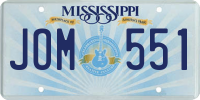 MS license plate JOM551