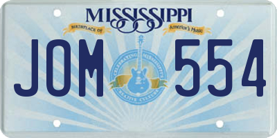 MS license plate JOM554