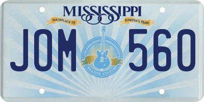 MS license plate JOM560