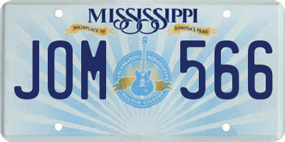 MS license plate JOM566