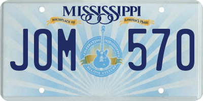 MS license plate JOM570