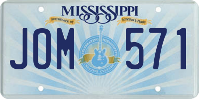 MS license plate JOM571