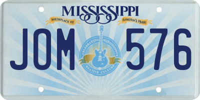 MS license plate JOM576
