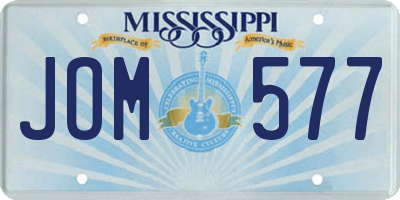 MS license plate JOM577