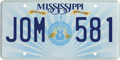 MS license plate JOM581