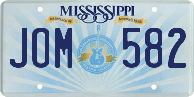 MS license plate JOM582
