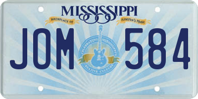 MS license plate JOM584