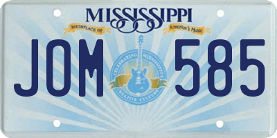 MS license plate JOM585