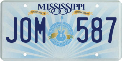 MS license plate JOM587