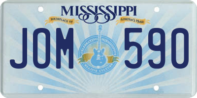 MS license plate JOM590