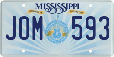 MS license plate JOM593