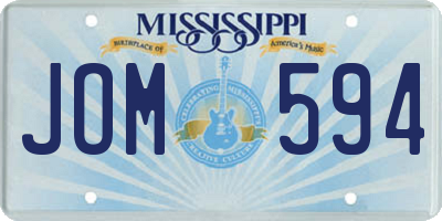 MS license plate JOM594