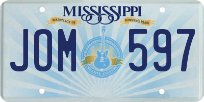 MS license plate JOM597