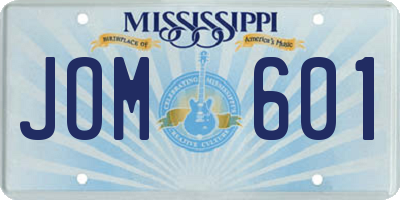MS license plate JOM601