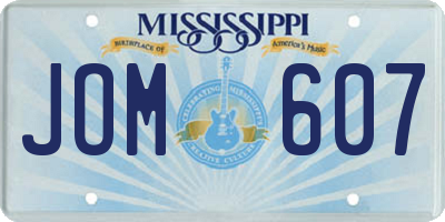 MS license plate JOM607