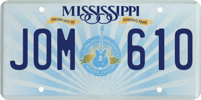 MS license plate JOM610