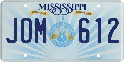 MS license plate JOM612