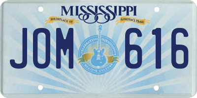 MS license plate JOM616