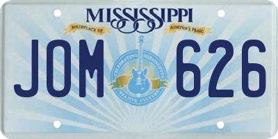 MS license plate JOM626