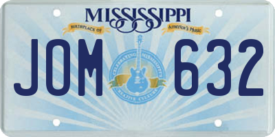 MS license plate JOM632