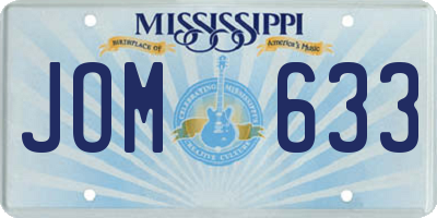 MS license plate JOM633