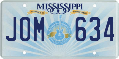 MS license plate JOM634