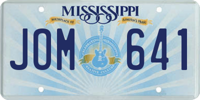 MS license plate JOM641