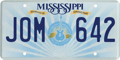 MS license plate JOM642