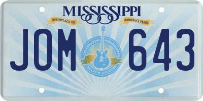 MS license plate JOM643