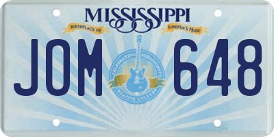 MS license plate JOM648