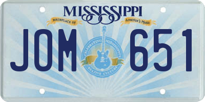 MS license plate JOM651