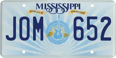 MS license plate JOM652