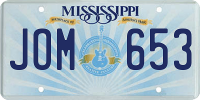 MS license plate JOM653
