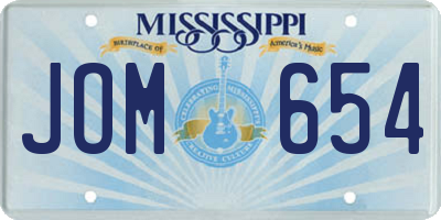 MS license plate JOM654