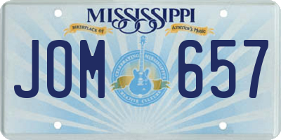 MS license plate JOM657