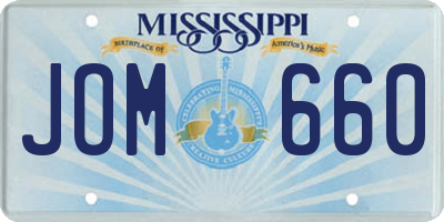 MS license plate JOM660