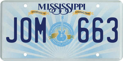 MS license plate JOM663