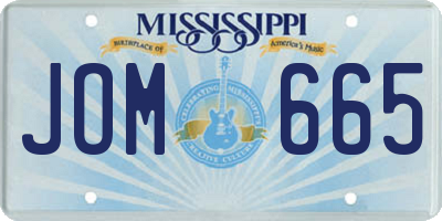 MS license plate JOM665