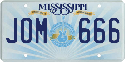 MS license plate JOM666