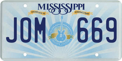MS license plate JOM669