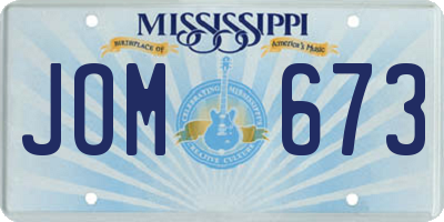 MS license plate JOM673