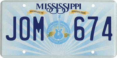 MS license plate JOM674
