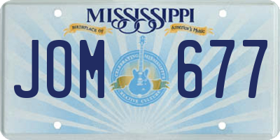 MS license plate JOM677
