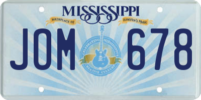 MS license plate JOM678