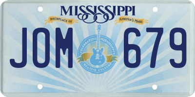 MS license plate JOM679