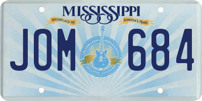 MS license plate JOM684